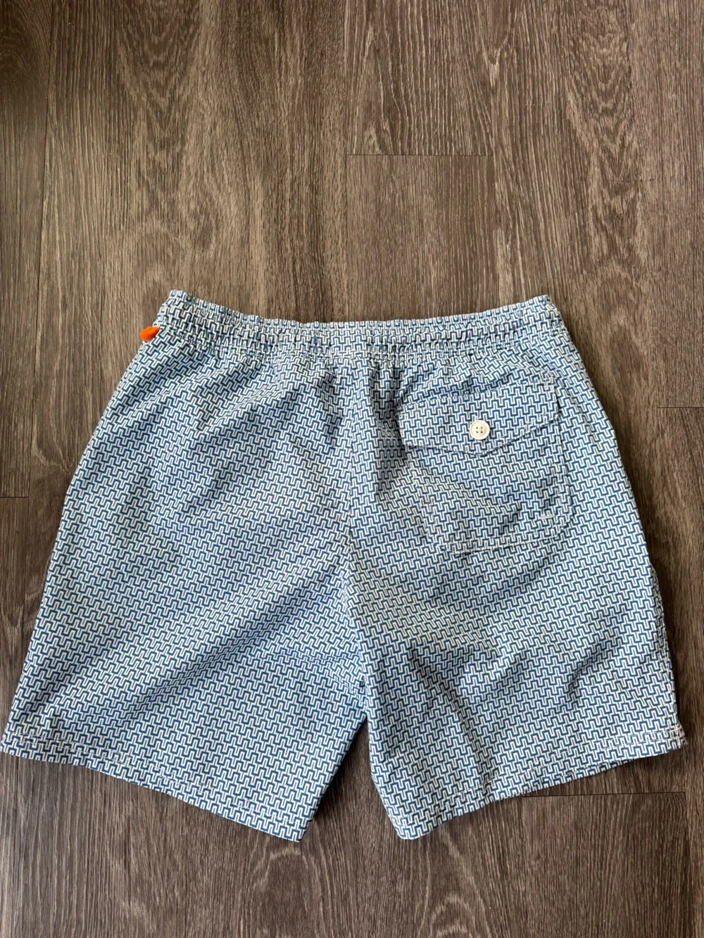 Men's J. Crew Blue & Orange Patterned Swimtrunks